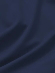 Glamful Elegant Commute Casual Basic Elegant Solid Color Knit Fabric Drawstring Summer Dress - Navy Blue - View 7
