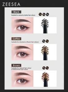 Zeesea 3D Smart Eyebrow Pencil Double Head Waterproof Sweatproof Long Lasting No Colour Removal Extremely Fine Tip Wild Eyebrow Beginner Female