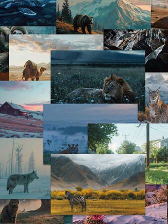 50 piezas Pegatinas de decoración de paisaje para patinetas, refrigeradores, equipaje, diarios, cuadernos, laptops, tabletas, fundas de teléfono, armarios, gavetas, ventanas, superficies de vidrio