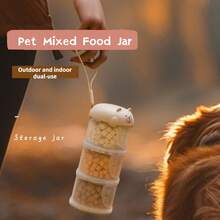 便携式宠物零食储存容器，室内外均可使用，透明，刻度清晰，防漏，易于清洁，适用于猫狗 - 彩色 - 查看 8