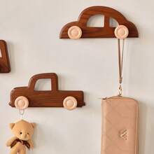 儿童房可爱木质衣架，免钻衣帽钩，玄关衣柜壁挂式衣帽钩 - 彩色 - 查看 4