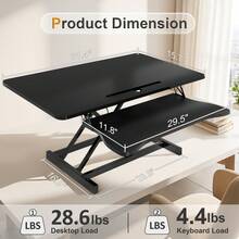 Standing Desk Converter 32 Inch Height Adjustable Sit To Stand Up Desk Tabletop Dual Monitor And Laptop Workstation - 黑色 - 查看 8