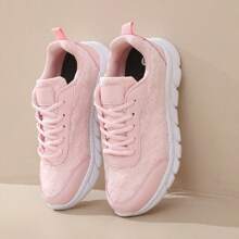 1 Par de Zapatillas Casuales con Malla Transpirable para Mujer, Zapatillas de Correr Ligeras con Cordones, Aptas para Todas las Estaciones