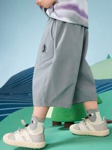 ASK JUNIOR Young Boys' Casual & Versatile Loose Fit Cropped Pants - Light Grey - View 7