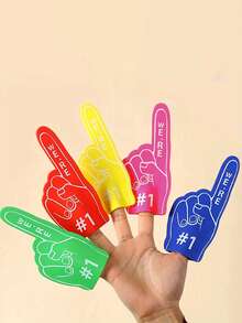 1/2pcs Multicolor Sports Party Favors,Foam Hand Finger,Finger Hand Pompom,Mini Foam Hand #1,Portable Cheering Props Atmosphere,For Basketball Baseball Football Cheerleading Gifts,Concerts,Sports Events,Games,Festive Gatherings,Weddings,Birthday Party Supplies,Mother's Day,Graduation,Football Games,Soccer Games,Basketball Events,Baseball Games,Sports Themed Parties - Multicolor - View 2