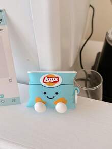 1 件可爱蓝色薯片风格 Pro 3 保护壳，卡通保护套适用于 Apple 蓝牙耳机 1/2/3/4/Pro（不含耳机）