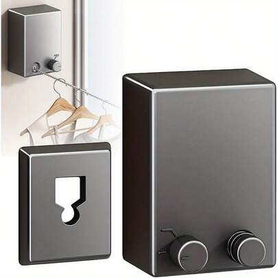 حبل غسيل قابل للسحب، من الفولاذ المقاوم للصدأ، يمكن استخدامه داخل المنزل وخارجه، حبل لتجفيف المناشف، مثبت على الحائط، قابل للتعديل في الطول، ذو حمولة كبيرة، حبل غسيل داخلي بدون ثقوب، مناسب للاستخدام في الحمام والشرفة، حبل معدني قابل للسحب