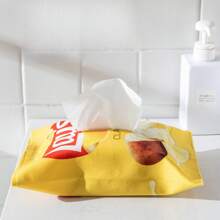 1pc Creative Potato Chip Shaped Tissue Box, Space Saving, Auto Sofa Paper Towel Case Storage, Square Tissue Box Tissue Cube Box Creative Potato Chips Bag Auto Sofa Tissue Box Storage, Suitable For Living Room, Dining Room, Bedroom