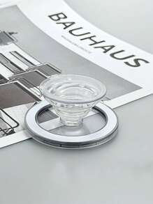 1pc Powerful Magnetic Inflatable Phone Stand, Ultra-Thin Portable Slouchy Retractable Transparent Magnetic Phone Holder