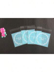 100/200个粉色/蓝色蝴蝶结印花礼品包装袋，适用于迎婴派对、婚礼、周年纪念、毕业典礼、生日派对礼物