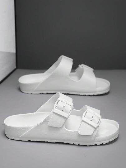 男士简约扣环一脚蹬凉鞋，适合青少年、夏季休闲、户外、运动、旅行、毕业礼物、生日礼服配饰