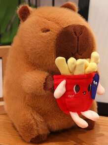 1 szt. pluszowa lalka z popcornem, frytkami i kapibarą, prezent świąteczny dla przyjaciół, prezent z kapibarą na zakończenie studiów doktoranckich, lalka z kapibarą w formie ciasta i deseru, dekoracja z dyni i nietoperza na Halloween