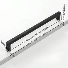 1pc Simple Quadrate Aluminum Alloy Black Brushed Furniture Cabinet Door Handles Drawer Knobs Glass Cabinet Wardrobe Door Pulls Furniture Handle Hardware - Multicolor - View 19