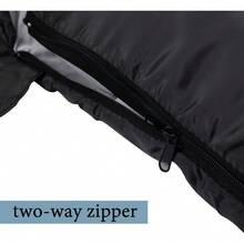 Sacos de dormir FARLAND de 30°F para adultos y adolescentes con bolsa de compresión, portátiles y ligeros para camping, senderismo, impermeable, mochilero y actividades al aire libre de 3 a 4 temporadas - Gris oscuro (cremallera grande) - Ver 7