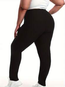 加大码女式纽扣桑拿运动裤，全涂层桑拿运动裤，运动塑身收腹瑜伽裤，健身服 - 寶藍色 - 查看 6