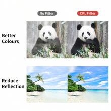 MECORIGHT MECORIGHT Brand CPL Polarizing Filter Reduces Or Eliminates Reflections On Water Surfaces, Glass, And Plants, Weakens Glare And Reflections Of Non-Metallic Objects In The Image, Can Reduce 1-2 Stops Of Exposure. It Can Replace The Role Of ND2 And ND4 Neutral Density Filters In Some Cases, Reducing Strong Light And Enhancing Image Layering Multiple Diameter Sizes Available: 37/40.5/43/46/49/52/58/62/67/72/77/82/95/105mm, Suitable For Installation And Use On The Front Of SLR Camera Lenses.