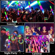 149 PCS LED Glow Party Favors Bulk, Foam Glow Sticks/LED Glasses/Finger Light/Jelly Rings/LED Light Hairs, Glow In The Dark Party Supplies For Wedding Birthday Rave Party - Multicolor - View 6