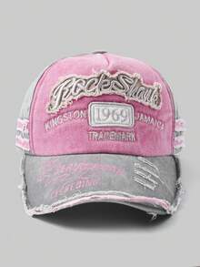 1pc Unisex Vintage Distressed Washed Ripped Casual Baseball Cap, Suitable For Daily Commute - Grey - View 19