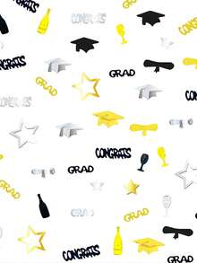 1 paquete de confeti con diseño de sombrero de doctor, para la temporada de graduación, 15 gramos, en negro y oro. Decoraciones de mesa para fiestas con temática de graduación, suministros DIY. Confeti para lanzar durante las celebraciones de fiesta de graduación. Decoración para fondos de fotos y mesas. - Multicolor - Ver 4