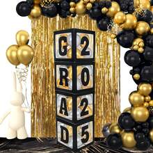 4 PCS Graduation Decorations Class Of 2025, 2025 Graduation Party White Balloon Boxes With Letters GRAD, 2025 For College Grad Party Celebration Supplies - Multicolor - View 7