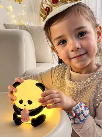 可爱熊猫小夜灯，多种熊猫装饰小夜灯款式可选，儿童房暖光装饰，可用作台灯和哺乳小夜灯