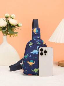 2pcs Nylon Zipper Closure Fashion Cartoon Unicorn Dinosaur Butterfly Element Baseball Cap And Chest Bag, Niche Design Teenagers All-Match Leisure Shoulder Messenger Bag Niche Design Outing Bag, Korean Highly Attractive Bag, Suitable For Going Out To Collect Items, Ideal Birthday Gift (Random Printing Position) - Multicolor - View 10