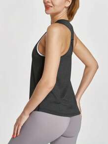 Set de 3 piezas Camiseta sin mangas deportiva para mujer - Secado rápido, mezcla de poliéster transpirable, adecuado para entrenamiento y fitness