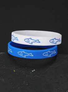 1 set brazalete con detalle de tiburón para hombre, para regalo de joyería y fiesta