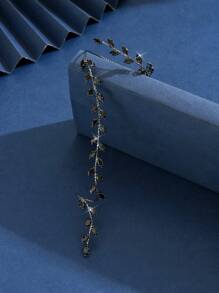 1pc Minimalist Luxury Zirconia Finger Chain Bracelet, Suitable For Women, Versatile For Summer