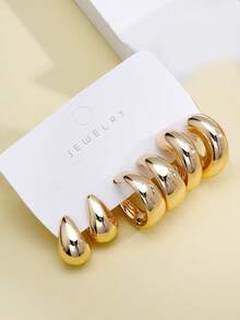 6-12pcs/Set Fashionable Delicate Minimalist C-Shape Hoop Earrings, Suitable For Women's Daily, Date, Party Outfits