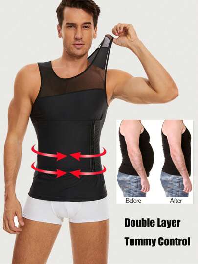 1PC Men Body Shaper Slimming Vest Tight Tank Top Compression Shirt Tummy Control Underwear