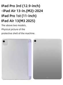 Funda de TPU suave con ranura para lápices y protección contra golpes compatible con iPad Mini4/5/6/7, iPad 9.7/10.2/10.5/10.9/10th Gen, iPad Air 11-pulgadas.(M2)-2024/13-pulgadas.(M2)-2024, iPad Pro 13-pulgadas.(M4)-2024/11-pulgadas.(M4)-2024, iPad Air 13(M3 2025)/11-pulgadas (M3) 2025, iPad (A16) 11 pulgadas 11th Gen 2025, color lavanda