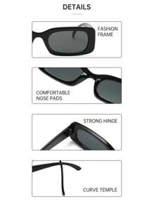 1/2/3pcs New Retro Square For Men And Women With A Sense Of Luxury, Cross-Border Big Face Slimming Glasses, Multi-Color Narrow Frame With Polarized Lenses, Classic Black Square Frame