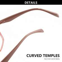 2 件装猫眼大框女士老花镜，浪漫粉色亮面镜框，高清镜片，纯色豹纹撞色设计，优雅时尚的女士老花镜套装 - 粉豹紋+粉 - 查看 11