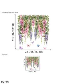 1 szt. Kolorowa kwiatowa naklejka na okno z PVC, którą można zdjąć, aby rozjaśnić swój dom lub biuro, naklejki, naklejka ścienna, naklejka winylowa do dekoracji domu, elementy dekoracji okiennej, odśwież wystrój pokoju w domu, naklejka ścienna, spersonalizowane naklejki