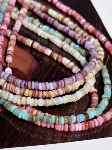 3-4mm Natural Seashell Beads, Colorful Disc Shaped Spacer Beads For DIY, 1 Strand Of Approx. 220pcs High Quality Shell Beads, Suitable For Making Bracelets, Necklaces, Earrings And Jewelry Accessories