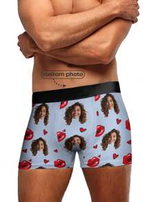 Customize A Pair Of Light Pink IP Men's Underwear. Upload IP Images, Cartoons, Characters, Gift.