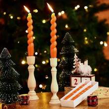 2pcs Cute Candy-Colored Spiral Taper Candles (Length: 20cm/7.87in), Suitable For Home Decor, Dinner Party, Wedding, Valentine's Day, (Red/White/Black/Green/Pink/Purple) Gifts, Birthday, Graduation, Romantic European-Style Elegant Holiday Home Decor, Unscented Twist Candles, Atmosphere-Creating Photography Prop, Christmas Decorations, Christmas Gifts