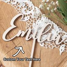 Topper personalizado de acrílico para tartas para el Día de la Madre, cumpleaños, boda, ceremonia de graduación - Nombre