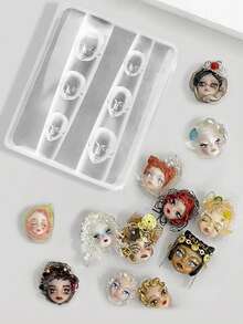 Beautizon Nailartlab 1个硅胶美甲模具，人头形状，美甲沙龙装饰配件模具 - 彩色 - 查看 6