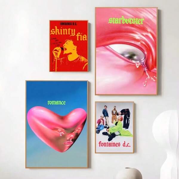 1pc Anime Poster Fontaines D.C. Romance Poster Prints Wall Painting Bedroom Living Room Decoration Office Gifts Band Cafe Bar Cute Room Decoration Frameless