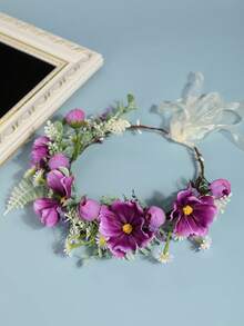1 peça de cabeça de borboleta colorida para festa de casamento, coroa de flores, vestido de noiva combinando, acessório de moda para sessão de fotos - Multicolorido - Ver 4