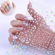 30PCS/10pcs Random Press Nail With Adhesive Back Self-Adhesive 3D Floral Nail Polish Decal - Self-Adhesive, Coloured DIY Nail Polish Decal With Glitter Effect Nail Art For Women And Girls, Nail Nail Art Supplies, Nail Nail Decoration | Floral Nail Design | Self-Adhesive Paper, Nail Nail Decal