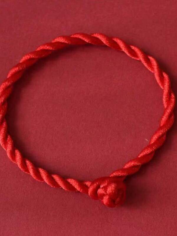 Handmade Braided Red Rope Couples Lucky Wishing Bracelet, Auspicious Red Handcraft Bracelet For Women, Suitable For Festivals, Holidays, Gift For Girlfriend, Valentine's Day, Mother's Day (Accessory Style Random, Comes Pre-Assembled)