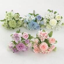 1/4 Peças Buquê de Peônia de Seda, Hortênsia e Crisântemo - Perfeito para Casamentos, Noivados e Decoração Doméstica | Acento de Mesa de Primavera, Decoração de Outono