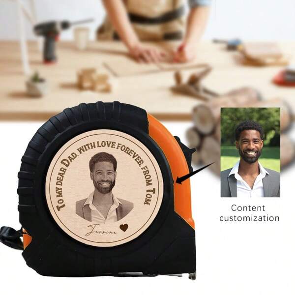 1 pieza Regla retráctil personalizada con medidas tanto en sistema imperial como métrico, adecuada para ingenieros, arquitectos, carpinteros, diseño personalizado para el Día del Padre, San Valentín, regalo para papá, novio