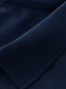 Men's Summer Solid Color Breathable Chest Print Polo Shirt