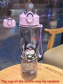 Sanrio Sanrio 1pc Hello Kitty 800ml/27oz Cartoon Transparent Sports Water Bottle, Leakproof, With Pop-Up Lid, Suitable For Fitness, Running, Gift For Her, Birthday, For Outdoor, Camping
