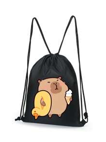 قطعة واحدة - حقيبة ظهر يابانية جديدة على شكل كابيبارا ، كاجوال ، بسيطة وأنيقة ، مع أساور بخيط سحاب و أشرطة كتف قابلة للتعديل ، مناسبة للمدرسة والسفر ، سهلة لتخزين الاحتياجات اليومية ، عنصر متعدد الاستخدامات ، موضة محببة ، مناسبة لجميع الأنماط والمناسبات ، مع قابلية تكيّف قوية مع الأسلوب.