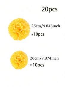 1 set/10 pièces, 10"8", 1 set=20 pièces, /6 pièces Boules de fleurs en papier créatives - Parfaites pour les fêtes d'anniversaire, les vacances et les artisanats - Petits cadeaux et fournitures pour les fêtes, décoration de scène de mariage et d'anniversaire européenne et américaine. Boules de fleurs en papier blanc, bleu, vert menthe, jaune. Fleurs en papier de soie Décorations de fête à suspendre pour mariage et anniversaire